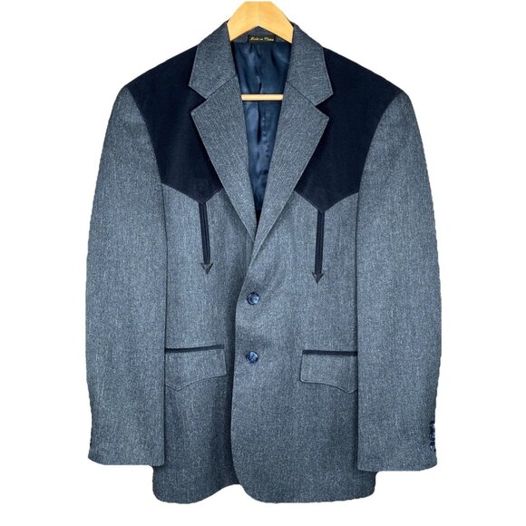 Circle S Other - Circle S Mens 40S Charcoal Heather Blazer Western Yoke Sports Coat Jacket